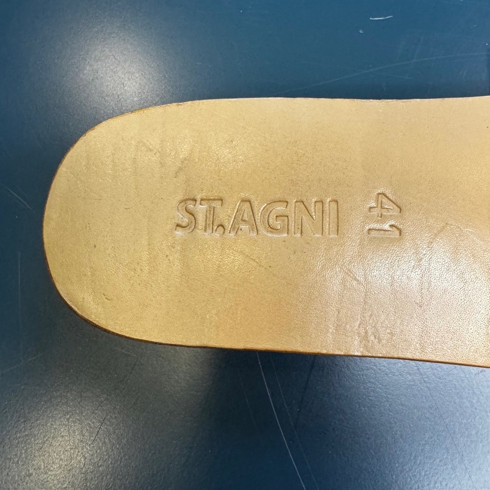 St. Agni Women 10.5 EU 41 Tan Leather Slide Sandals Flat Minimalist Handcrafted - Picture 8 of 10